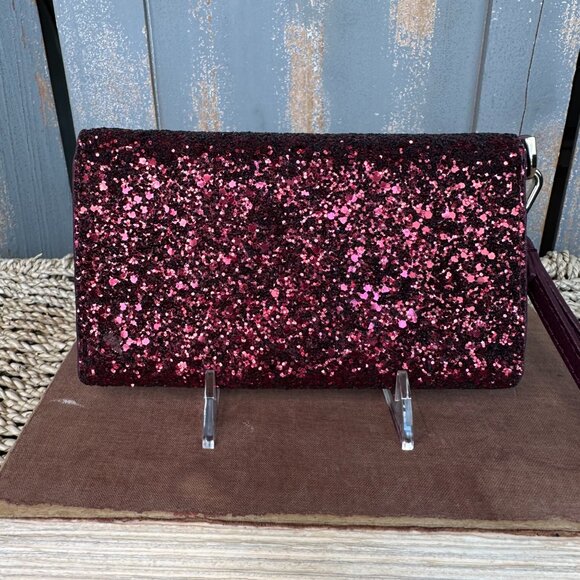 Kate Spade Laurel Way Glitter iPhone Wristlet Deep Plum NWOT - Picture 5 of 15